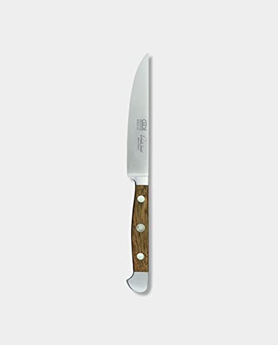 GÜDE Solingen - Porterhousesteakmesser Glatt geschmiedet, 12 cm, Fasseichenholz, ALPHA FASSEICHE, Doppelkropf, Handmade Germany von Güde