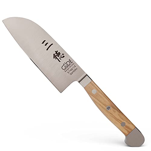 GÜDE Solingen - Santoku Messer geschmiedet, 14 cm, Olivenholz, ALPHA OLIVE, Doppelkropf, Handmade Germany von Güde