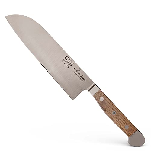 GÜDE Solingen - Santoku Messer geschmiedet, 18 cm, Fasseichenholz, ALPHA FASSEICHE, Doppelkropf, Handmade Germany von Güde