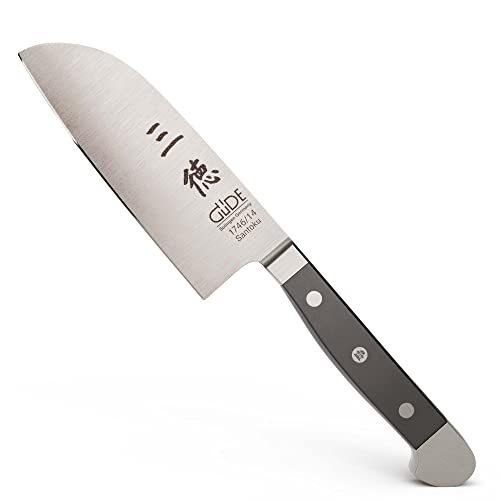 GÜDE Solingen - Santoku geschmiedet, 14 cm, POM schwarz, ALPHA, Doppelkropf, Handmade Germany von Güde