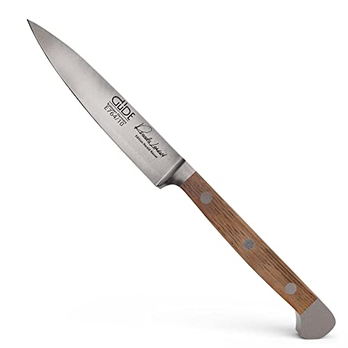 GÜDE Solingen - Spickmesser geschmiedet, 10 cm, Fasseichenholz, ALPHA FASSEICHE, Office Messer, Doppelkropf, Handmade Germany von Güde