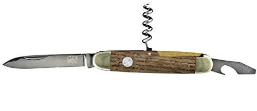 GÜDE Solingen - Taschenmesser geschmiedet, 7 cm, Fasseichenholz, ALPHA FASSEICHE, Doppelkropf, Handmade Germany von Güde