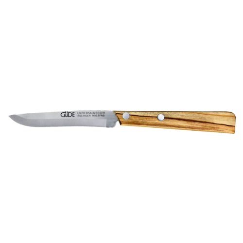 GÜDE Solingen - Universalmesser aus Holz mit Wellenschliff, 10 cm, UNI, Olivenholz, Braun von Güde