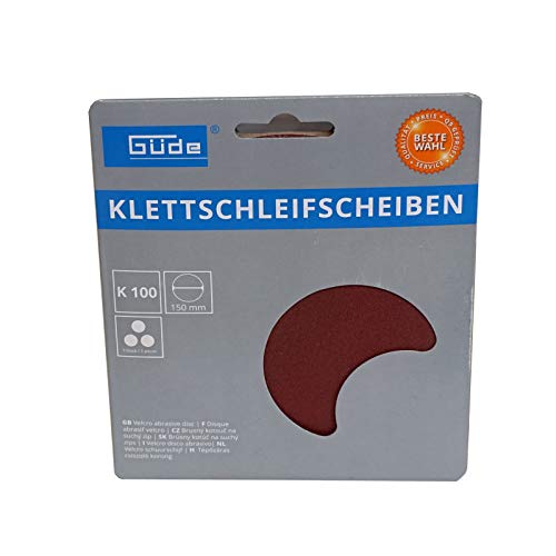 Güde 22142 KLETT SCHLEIFSCHEIBEN 150 mm, Korn 100 – 3 Stück von Güde
