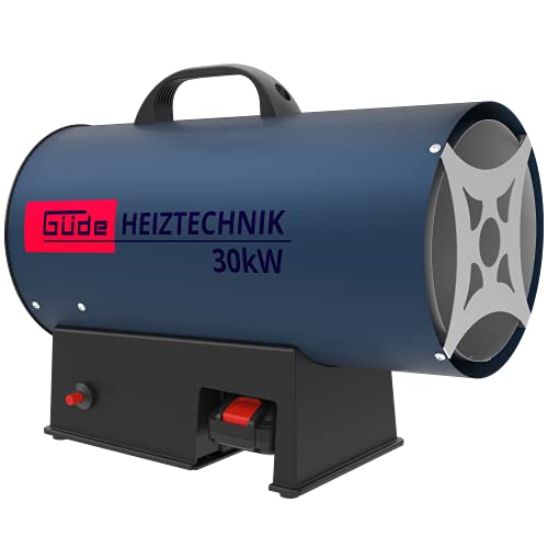 Güde Akku Gasheizgebläse GH 18-201-05 30KW (Edelstahlbrenner, Piezozündung, Lieferumfang: Akkupack 2 Ah, Ladegerät 0,5 A), Blau [Energieklasse A] von Güde