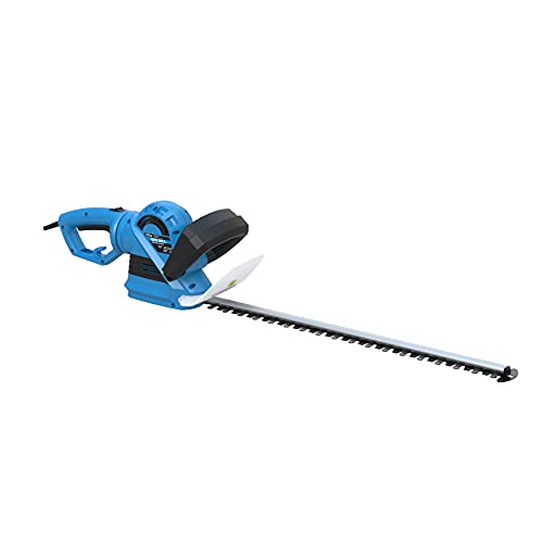 Güde 93999 GHS 690 L Heckenschere (710 W, 24 mm Messerabstand, 600 mm Schnittlänge, Messer Schnellstop), Blau von Güde