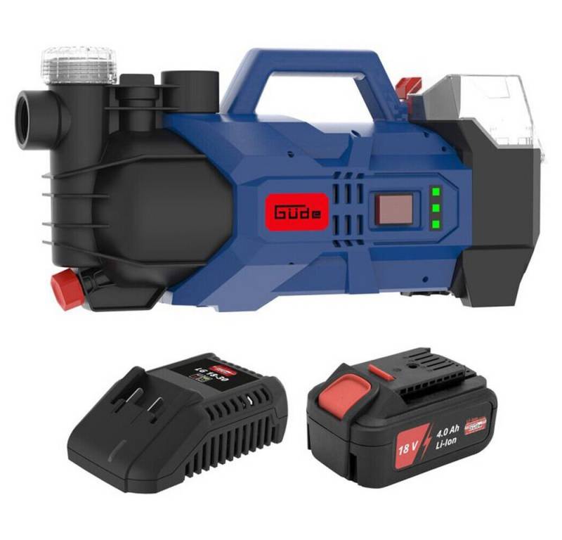 Güde Akku-Gartenpumpe Gartenpumpe GP 18-0 18 V mit Akku 4.0 Ah und Ladegerät von Güde