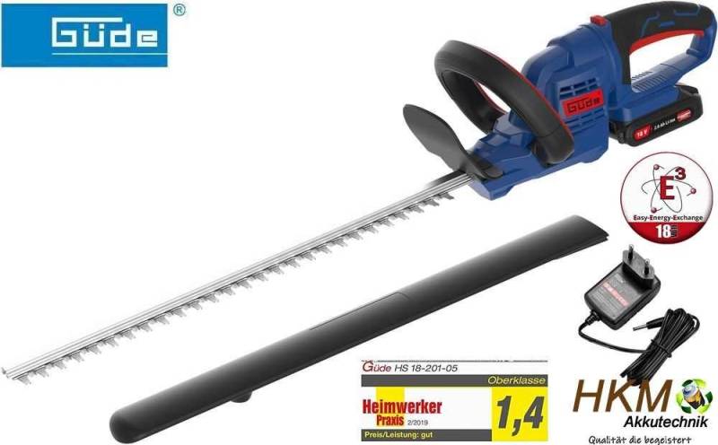 Güde Akku-Heckenschere Güde Heckenschere HS 18-201-05 + Akku 2.0 Ah & Ladegerät E³ Akkusystem von Güde