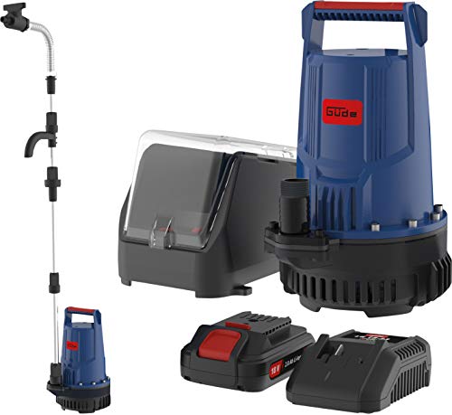 Güde Akku Regenfasspumpe RFP 18-201-23 (18 V, 2000 l/h, max. Förderhöhe 7 m, Kabellänge 3 m, max. Eintauchtiefe 2,5 m, Akkupack 2,0 Ah, Schnellladegerät, Ladezeit ca. 1 h) Güde Akku Regenfasspumpe RFP 18-201-23 (18 V, 2000 l/h, max. Förderhöhe 7 m, Kabellänge 3 m, max. Eintauchtiefe 2,5 m, Akkupack 2,0 Ah, Schnellladegerät, Ladezeit ca. 1 h) von Güde