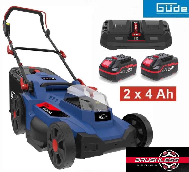 Güde Akkurasenmäher GÜDE Akku Rasenmäher RM 36/43 mit 2 x Akku 4.0 Ah, Doppelladegerät Güde Akkurasenmäher GÜDE Akku Rasenmäher RM 36/43 mit 2 x Akku 4.0 Ah, Doppelladegerät von Güde
