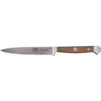 Güde Alpha Fasseiche Tomatenmesser 13 cm mit Wellenschliff - CVM-Messerstahl - Griffschalen Weinfass-Eichenholz von Güde