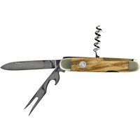 Güde Alpha Olive Taschenmesser 7 cm mit Pitchgabel - CVM-Messerstahl - Griffschalen Olivenholz von Güde