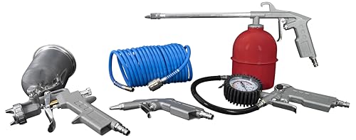 Güde Druckluft-Set Metall 5-tlg. (Farbspritzpistole, Reifenfüller, Spiralschlauch 5 m, Ausblaspistole (bis 10 bar), Sprühpistole mit Stahlblechbehälter (bis 6 bar), jeweils mit Stecknippel) Güde Druckluft-Set Metall 5-tlg. (Farbspritzpistole, Reifenfüller, Spiralschlauch 5 m, Ausblaspistole (bis 10 bar), Sprühpistole mit Stahlblechbehälter (bis 6 bar), jeweils mit Stecknippel) von Güde