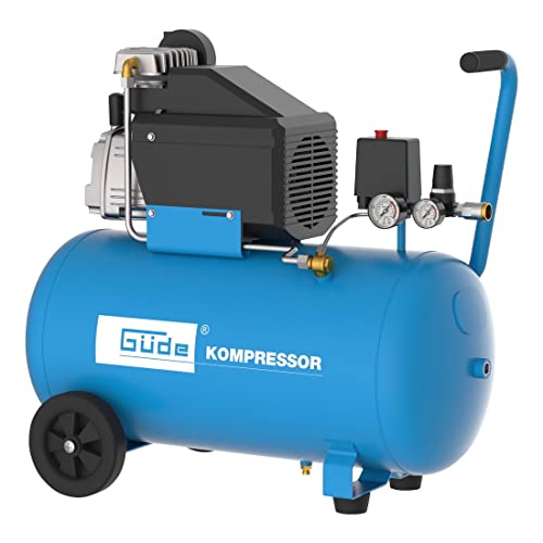 Güde Kompressor 260/10/50 (1500 W, 50 l Kessel, ölgeschmiert, max. 10 bar, eff. Liefermenge 130 l/min, Druckschalter, Druckminderer, 2 Manometer, Sicherheitsventil, Druckluftkupplung, Transportgriff) von Güde