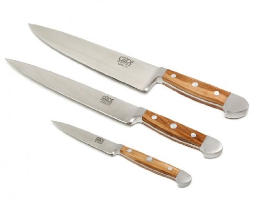 Güde Messer - Serie Alpha Olive - Messer Set 3 tlg - Kochmesser, Schinkenmesser, Spickmesser - geschmiedet - Olivenholz - 3x000 Güde Messer - Serie Alpha Olive - Messer Set 3 tlg - Kochmesser, Schinkenmesser, Spickmesser - geschmiedet - Olivenholz - 3x000 von Güde