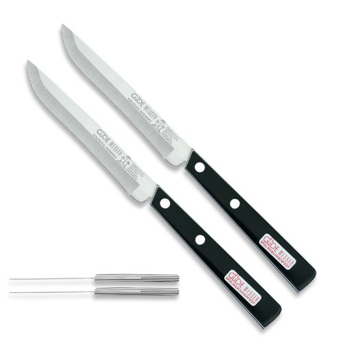 Güde Messer - Serie Universalmesser - Set Allzweck- und Steakmesser 2 tlg. - Klingen 11 cm - Feinverzahnung - Griff Kunststoff - 9300-11-2 von Güde