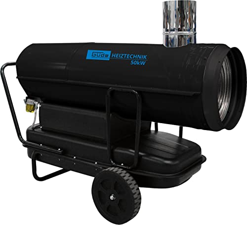 Güde GD 50 IK Ölheizgebläse (50000 Watt Heizleistung, 69 Liter Tank, Fahrwekr, Kaminanschluss, Diesel) 85111 Schwarz von Güde