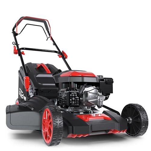 Güde Rasenmäher ECO Wheeler 462.5 R (4-Takt Power-Engine Motor 2,05/3,4 (kW/PS), Radantrieb, Schnittbreite 460 mm, Schnitthöhe 25-75 mm, Fangeinrichtung 60 l, Mähen, Mulchen, Sammeln, Auswerfen) von Güde