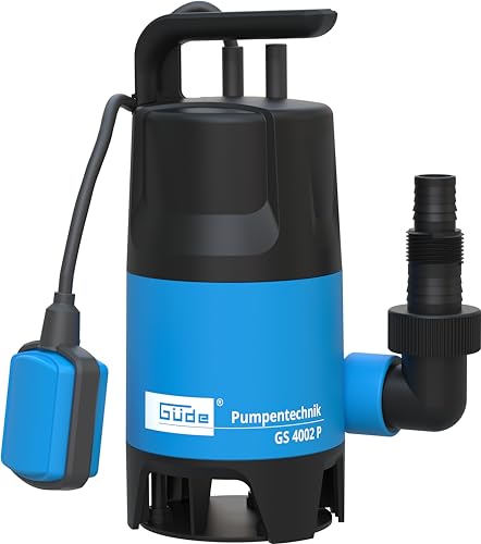 Güde Schmutzwassertauchpumpe GS 4002 P (400 W, 7500 l/h, Förderhöhe max 5 m, Eintauchtiefe max 4 m, Noryllaufrad, 10 m Anschlusskabel, variabel einstellbarer Schwimmerschalter, Thermoschutz) von Güde