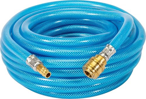 Güde Druckluft-Schlauch 6 mm/5 m (max. Betriebsdruck 15 bar, Berstdruck 60 bar, 5 m Schlauchlänge, Innen-Ø 6 mm, Außen-Ø 12 mm, inkl. Schnellkupplung & Stecknippel, PVC Schlauch mit Gewebeeinlage) von Güde