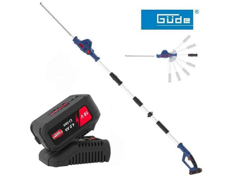 Güde Teleskop-Heckenschere GÜDE Akku Teleskop Heckenschere HST 18 mit Akku 4.0 Ah + Ladegerät 18V von Güde