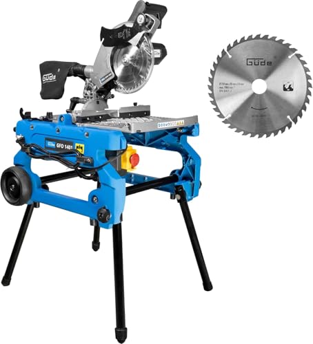 Güde Tisch/Kapp/Gehrungssäge GFO 1401 (230 V, 1400 W, max. Schnitth. 45°/90° - 40/52mm, Schnittbereich (45°/45°): 40x85mm / (90°/90°): 80x130mm, inkl. 2 Stk. Hartmetall-Holzsägeblätter) von Güde