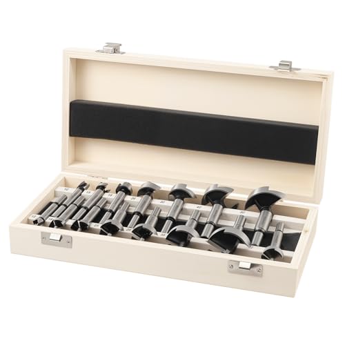 Gueenky 15 Stück Forstnerbohrer Set, 10-50mm Topfbohrer Astlochbohrer Kunstbohrer Holzbohrer mit Rundschaft Forstner Bohrer Set Forstnerbohrer für Hartholz Weichholz Gueenky 15 Stück Forstnerbohrer Set, 10-50mm Topfbohrer Astlochbohrer Kunstbohrer Holzbohrer mit Rundschaft Forstner Bohrer Set Forstnerbohrer für Hartholz Weichholz von Gueenky