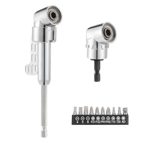Gueenky 2 Stück 105° Winkelschrauber Vorsatz Adapter, 1/4" Sechskantschaft Winkelbohraufsatz mit Schraubendreher Bits, 105° Winkelbohradapter Winkelgetriebe Winkelaufsatz Bohrer Gueenky 2 Stück 105° Winkelschrauber Vorsatz Adapter, 1/4" Sechskantschaft Winkelbohraufsatz mit Schraubendreher Bits, 105° Winkelbohradapter Winkelgetriebe Winkelaufsatz Bohrer von Gueenky