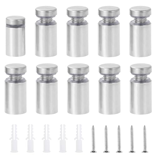 Gueenky 40 Stück Abstandshalter Edelstahl Werbeschraube, 16x25mm Werbung Schrauben Glas Abstandshalter Schilderhalter, Wandabstandshalter Schilder Schraube für Montieren Befestigung Glas Spiegel von Gueenky