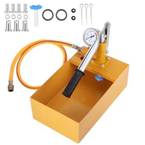 Gueenky Druckprüfpumpe 6L Manuelle, 25Bar Abdrückpumpe Prüfpumpe mit 1/2" Hochdruckschlauch, Aluminiumguss Testpumpe Handprüfpumpe für Dichtheitsprüfung von Wasser Heizungsrohren von Gueenky