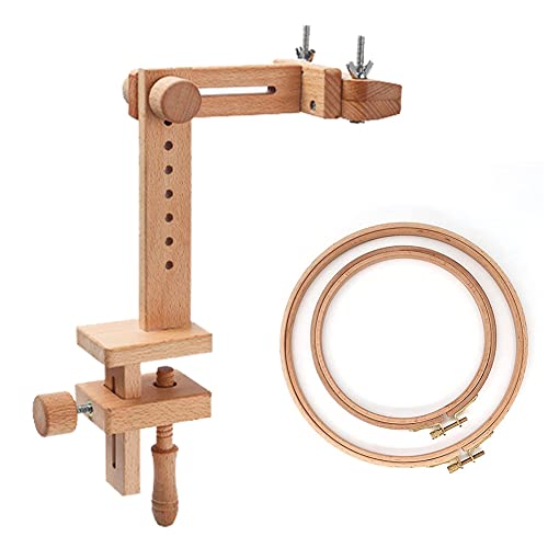 Guehroan HöLzerner Stickrahmenhalter 360 Grad Drehung, Verstellbarer Desktop StäNder, KreuzstichstäNder, mit Stickrahmen Guehroan HöLzerner Stickrahmenhalter 360 Grad Drehung, Verstellbarer Desktop StäNder, KreuzstichstäNder, mit Stickrahmen von Guehroan