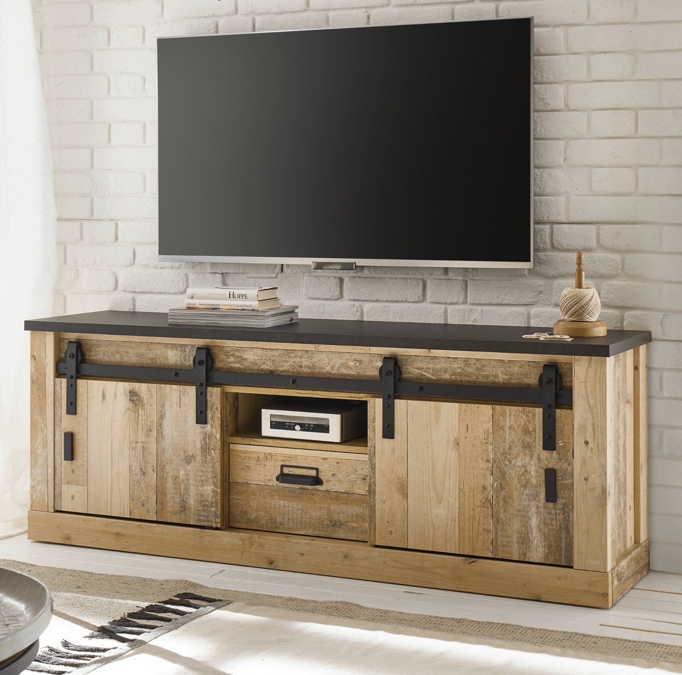 Furn.Design Lowboard Stove (TV Unterschrank, Breite 160 cm), mit Schiebetüren, Soft-Close von Furn.Design