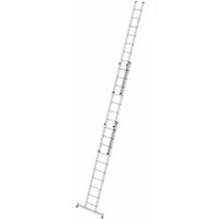 MUNK Aluminium-Schiebeleiter 3-teilig nivello®-Traverse 3 x 10 Sprossen von MUNK