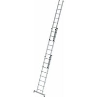MUNK Aluminium-Schiebeleiter 3-teilig nivello®-Traverse 3 x 8 Sprossen von MUNK