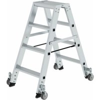 MUNK Aluminium-Stehleiter beidseitig begehbar Rollen 2 x 4 Stufen von MUNK
