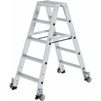 MUNK Aluminium-Stehleiter beidseitig begehbar Rollen 2 x 5 Stufen MUNK Aluminium-Stehleiter beidseitig begehbar Rollen 2 x 5 Stufen von MUNK