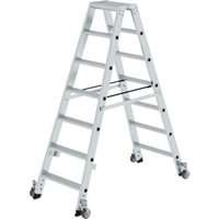 MUNK Aluminium-Stehleiter beidseitig begehbar Rollen 2 x 7 Stufen MUNK Aluminium-Stehleiter beidseitig begehbar Rollen 2 x 7 Stufen von MUNK