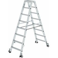 MUNK Aluminium-Stehleiter beidseitig begehbar Rollen 2 x 8 Stufen MUNK Aluminium-Stehleiter beidseitig begehbar Rollen 2 x 8 Stufen von MUNK