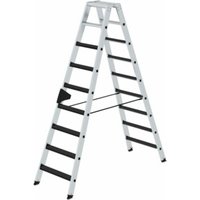 MUNK Aluminium-Stehleiter beidseitig begehbar clip-step R13 2 x 9 Stufen von MUNK