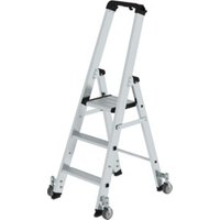 MUNK Aluminium-Stehleiter einseitig begehbar Rollen 1 x 3 Stufen von MUNK