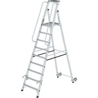 MUNK Aluminium-Stehleiter einseitig begehbar Rollen und Griff 9 Stufen MUNK Aluminium-Stehleiter einseitig begehbar Rollen und Griff 9 Stufen von MUNK