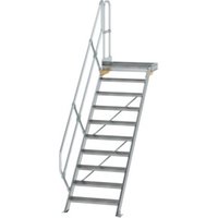 MUNK Günzburger Steigtechnik Aluminium-Treppe Plattform 45° 10 Stufen von MUNK