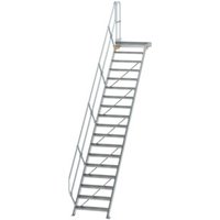 MUNK Günzburger Steigtechnik Aluminium-Treppe Plattform 45° 18 Stufen von MUNK