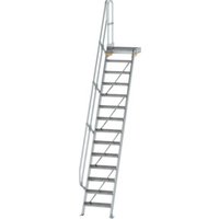 MUNK Günzburger Steigtechnik Aluminium-Treppe Plattform 60° 14 Stufen von MUNK