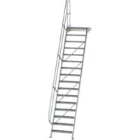 MUNK Günzburger Steigtechnik Aluminium-Treppe Plattform 60° 16 Stufen von MUNK