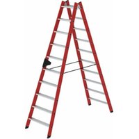 MUNK Kunststoff-Stehleiter beidseitig begehbar 2 x 10 Stufen von MUNK