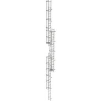 MUNK Günzburger Steigtechnik Mehrzügige Steigleitern mit Rückenschutz Steighöhe 15,96m Stahl verzinkt von MUNK