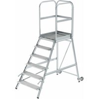 MUNK Podestleiter einseitig Rollen-Griff 6 Stufen von MUNK
