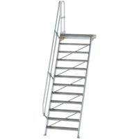 MUNK Günzburger Steigtechnik Steigtechnik Aluminium-Treppe mit Plattform 60° 12 Stufen - DIN EN ISO 14122 von MUNK