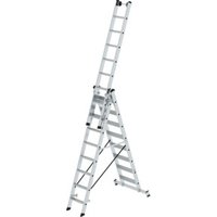 MUNK Günzburger Steigtechnik Stufen-Mehrzweckleiter 3-teilig mit nivello®-Traverse 3x8 Stufen von MUNK